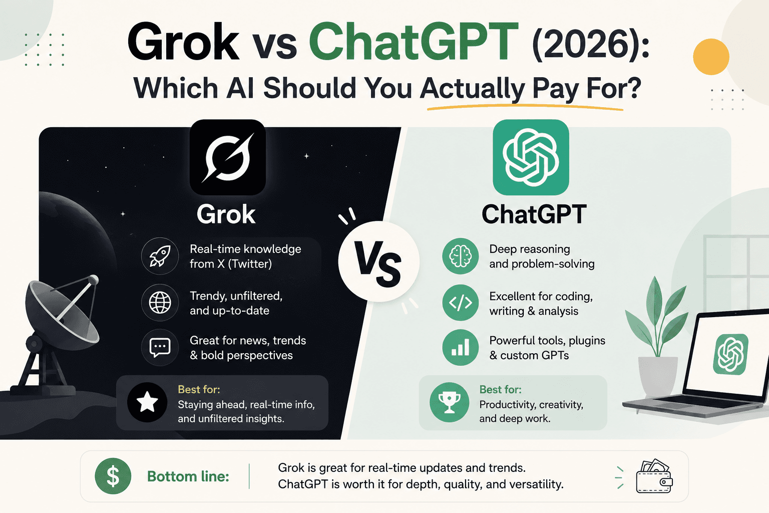 Grok vs ChatGPT (2026): Which AI Should You Actually Pay For?